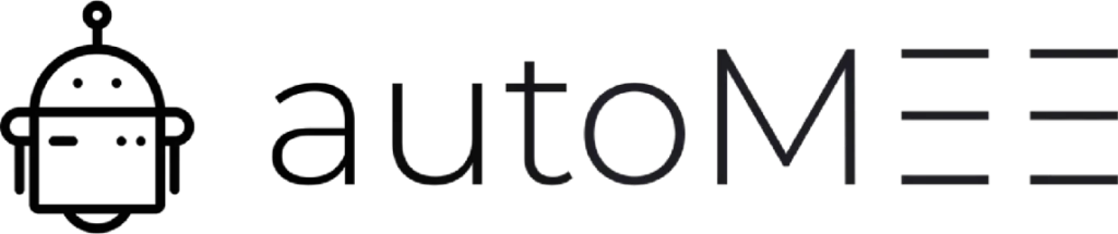 Logo autoMEE z ikoną robota