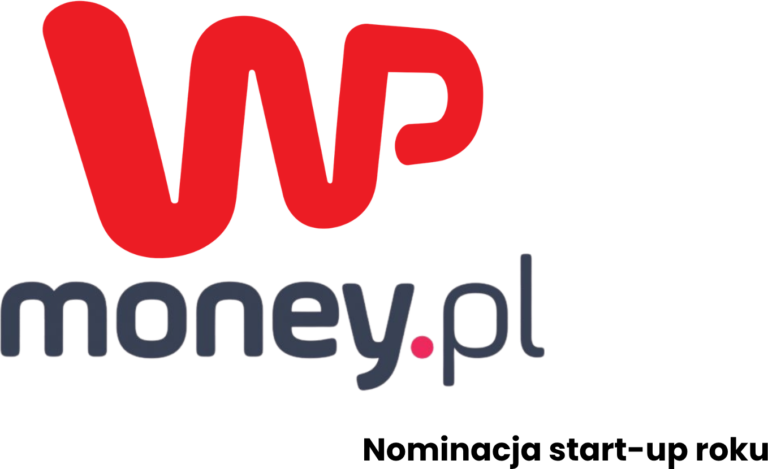 Logo WP money.pl czerwone i szare litery