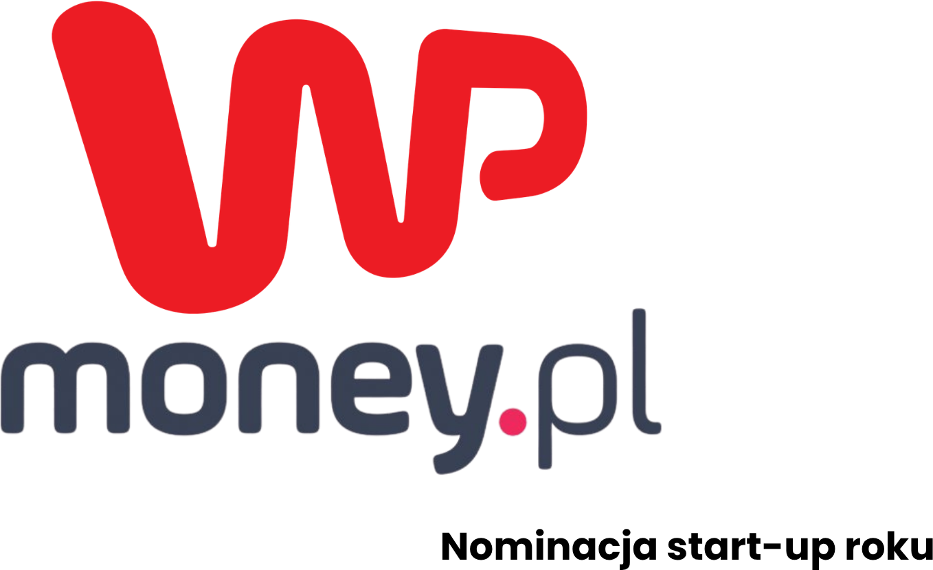Logo WP money.pl czerwone i szare litery
