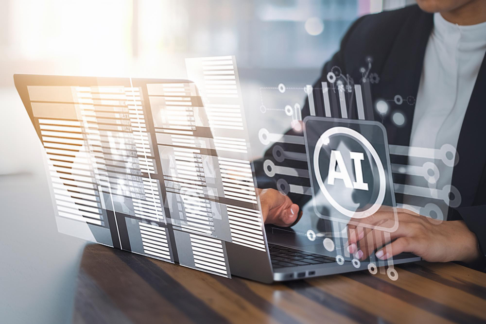 AI technology integrated with laptop interface