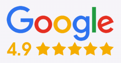 Google logo with 4.9 star rating