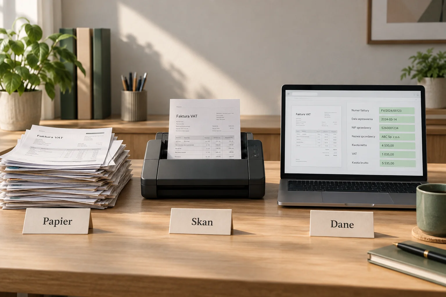 Invoices being scanned into a computer system